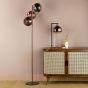 Lycia 3 Light Floor Lamp Satin Bronze and Bronze Ombre Glass