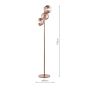 Lycia 3 Light Floor Lamp Satin Bronze and Bronze Ombre Glass
