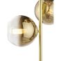 Lycia 3 Light Floor Lamp Satin Gold and Gold Ombre Glass