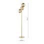 Lycia 3 Light Floor Lamp Satin Gold and Gold Ombre Glass