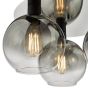 Lycia 3 Light Flush Matt Black Smoked Ombre Glass 