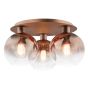 Lycia 3 Light Flush Satin Bronze and Bronze Ombre Glass