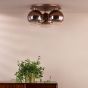 Lycia 3 Light Flush Satin Bronze and Bronze Ombre Glass