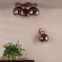 Lycia 3 Light Flush Satin Bronze and Bronze Ombre Glass