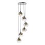 Lycia 6 Light Cluster Pendant Matt Black and Smoked Ombre Glass
