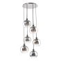 Lycia 6 Light Cluster Pendant Matt Black and Smoked Ombre Glass