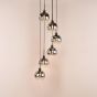 Lycia 6 Light Cluster Pendant Matt Black and Smoked Ombre Glass