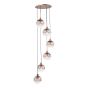 Lycia 6 Light Cluster Pendant Satin Bronze and Bronze Ombre Glass