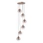 Lycia 6 Light Cluster Pendant Satin Bronze and Bronze Ombre Glass
