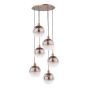 Lycia 6 Light Cluster Pendant Satin Bronze and Bronze Ombre Glass