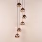 Lycia 6 Light Cluster Pendant Satin Bronze and Bronze Ombre Glass