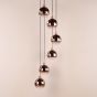 Lycia 6 Light Cluster Pendant Satin Bronze and Bronze Ombre Glass