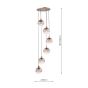 Lycia 6 Light Cluster Pendant Satin Bronze and Bronze Ombre Glass