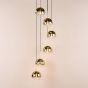 Lycia 6 Light Cluster Pendant Satin Gold and Gold Ombre Glass