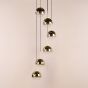Lycia 6 Light Cluster Pendant Satin Gold and Gold Ombre Glass
