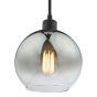 Lycia Single Pendant Matt Black Ombre Smoked Glass