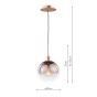 Lycia Pendant Satin Bronze and Bronze Ombre Glass