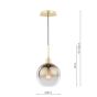 Lycia Pendant Satin Gold and Gold Ombre Glass