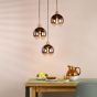Lycia 3 Light Cluster Pendant Satin Bronze and Bronze Ombre Glass