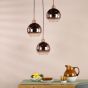 Lycia 3 Light Cluster Pendant Satin Bronze and Bronze Ombre Glass