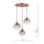 Lycia 3 Light Cluster Pendant Satin Bronze and Bronze Ombre Glass