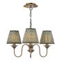 Lydian 3 Light Pendant Antique Bronze With Shade
