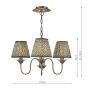 Lydian 3 Light Pendant Antique Bronze With Shade