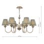 Lydian 6 Light Pendant Antique Bronze With Shade