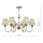 Lydian 6 Light Pendant Antique Bronze With Shade