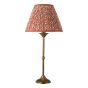 Lydian Table Lamp Antique Bronze With Red Leaf Print Shade