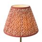 Lydian Table Lamp Antique Bronze With Red Leaf Print Shade