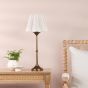Lydian Table Lamp Antique Bronze With Linen Scalloped Pleated Shade