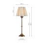 Lydian Table Lamp Antique Bronze With Linen Scalloped Pleated Shade
