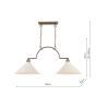 Joules Lynton 2 Light Pendant Satin Bronze and Cream Ceramic