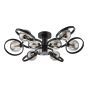 Lynette 9 Light Semi-Flush Satin Black With Smoked Glass