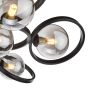 Lynette 9 Light Semi-Flush Satin Black With Smoked Glass