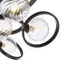 Lynette 9 Light Semi-Flush Satin Black With Twisted Glass