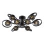 Lynette 9 Light Semi-Flush Satin Black With Black Confetti Glass