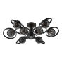 Lynette 9 Light Semi-Flush Satin Black With Black Confetti Glass