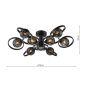 Lynette 9 Light Semi-Flush Satin Black With Black Confetti Glass