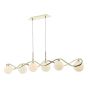Lysandra 6 Light Bar Pendant Polished Gold and Opal Glass