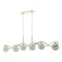 Lysandra 6 Light Bar Pendant Polished Gold and Opal Glass