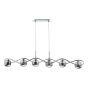 Lysandra 6 Light Bar Pendant Polished Chrome and Smoked Glass
