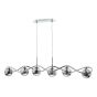 Lysandra 6 Light Bar Pendant Polished Chrome and Smoked Glass