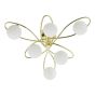 Lysandra 6 Light Semi-Flush Polished Gold and Opal Glass