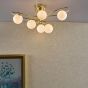 Lysandra 6 Light Semi-Flush Polished Gold and Opal Glass