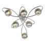 Lysandra 6 Light Semi-Flush Polished Chrome and Smoked Glass