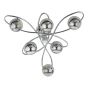 Lysandra 6 Light Semi-Flush Polished Chrome and Smoked Glass