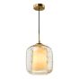 Majella Pendant Aged Brass and Champagne Glass