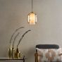 Majella Pendant Aged Brass and Champagne Glass